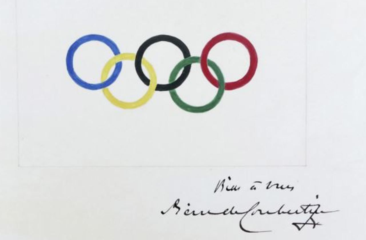 Le dessin du drapeau olympique par Pierre de Coubertin adjugé 185