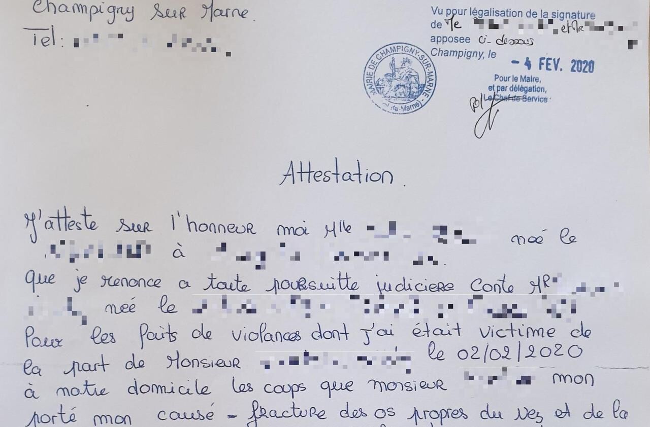 Violences Conjugales L Incroyable Document Certifie Par La Mairie De Champigny Le Parisien