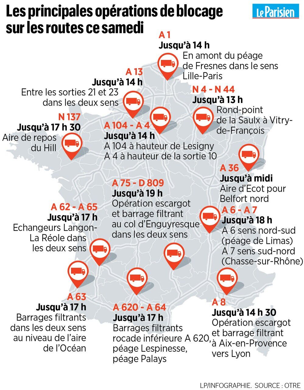 Blocages Routiers Barrages Filtrants Et Operations Escargot Sur Plusieurs Autoroutes Ce Samedi Le Parisien