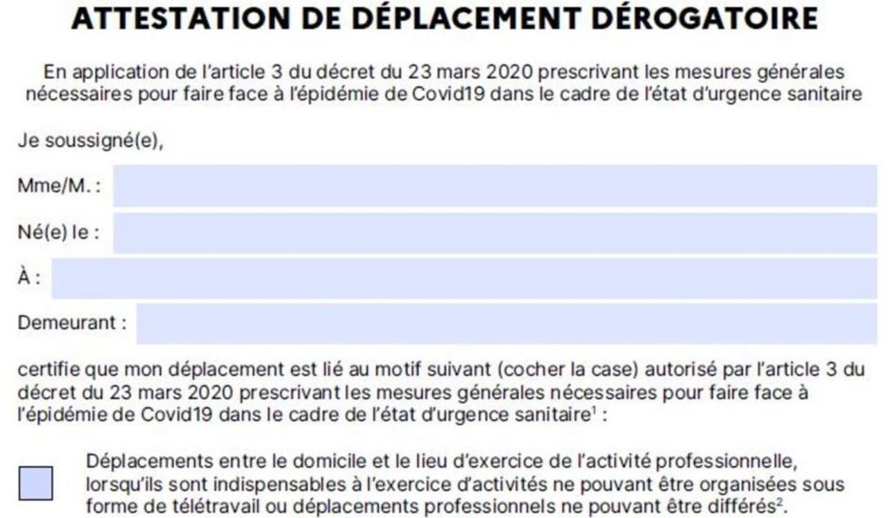 Attestation De Déplacement Dérogatoire Nouvelle Version - Coronavirus Ne Jetez Pas Vos Anciennes Attestations Le Parisien