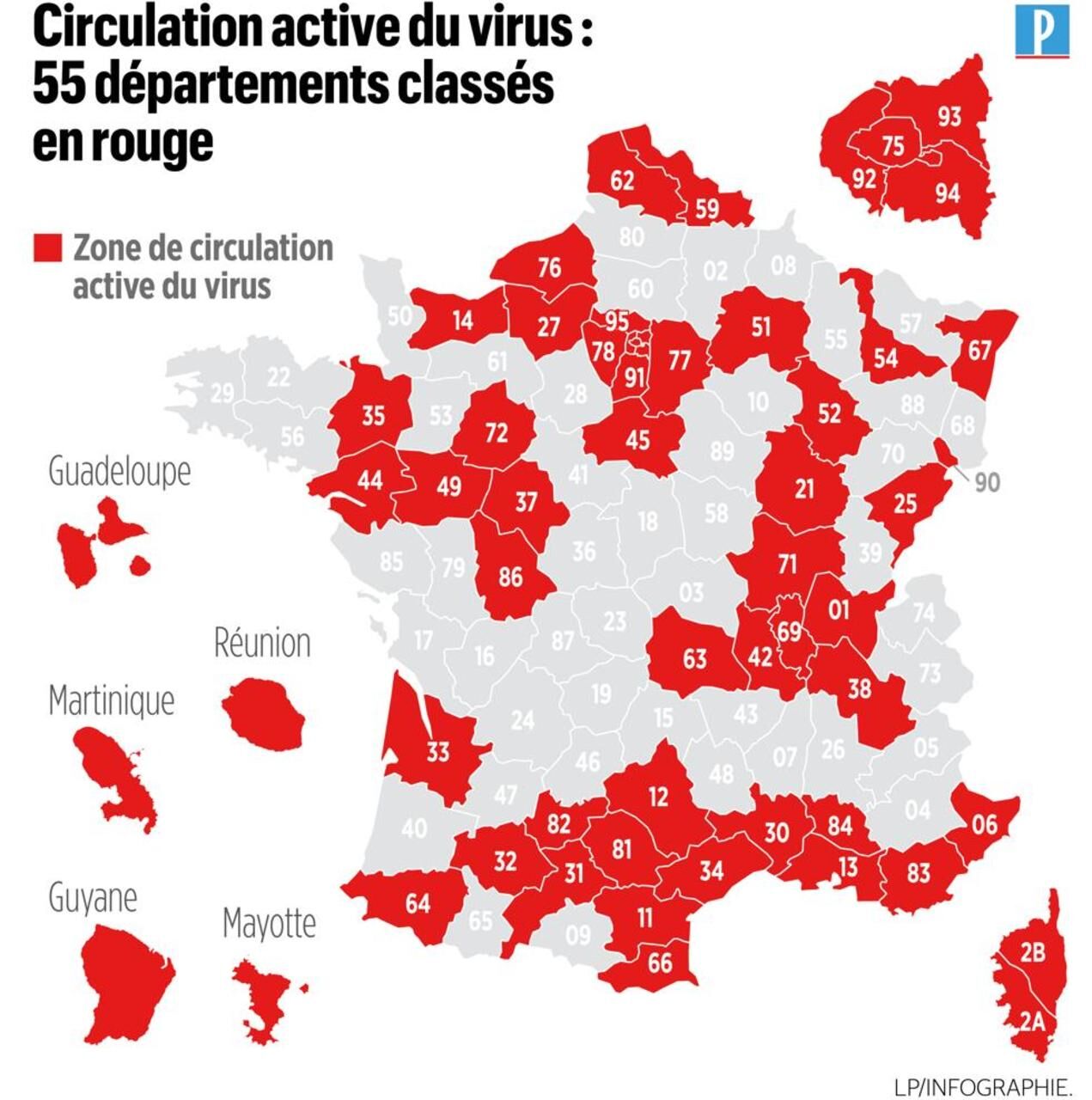 Covid 19 13 Nouveaux Departements Places En Zone De Circulation Active Du Virus Le Parisien